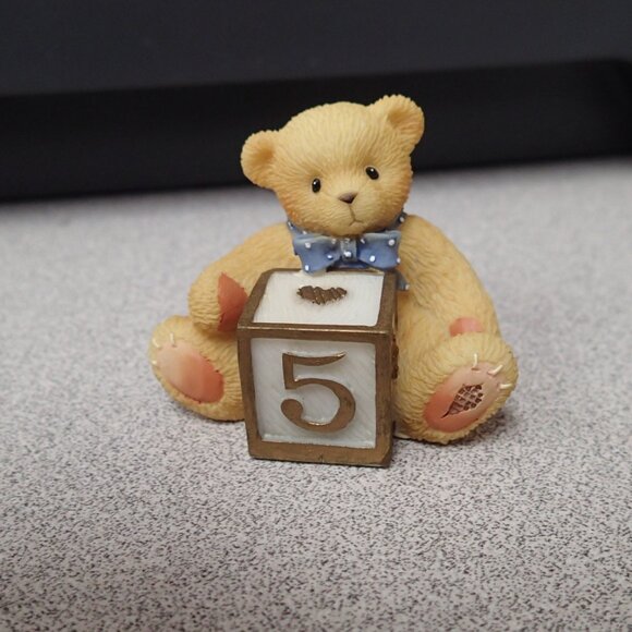 Cherished Teddies Number 5 block Bear - Picture 1 of 6